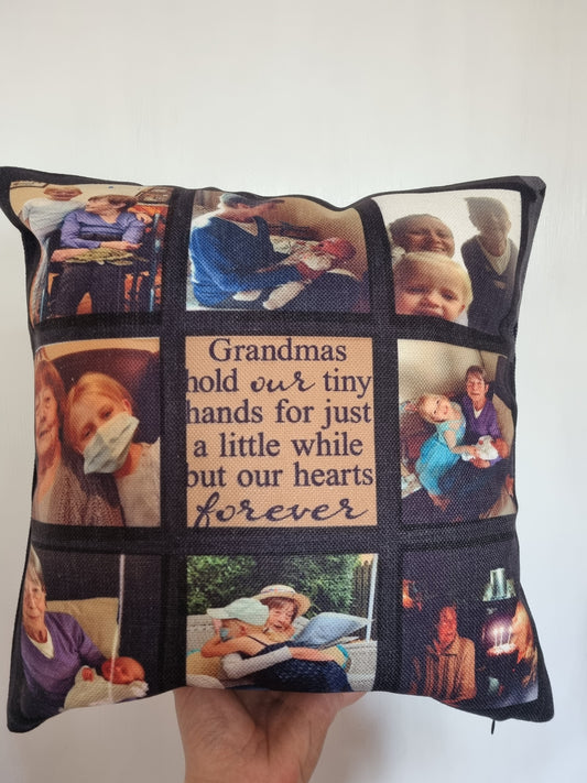 9 panel personalised cushion