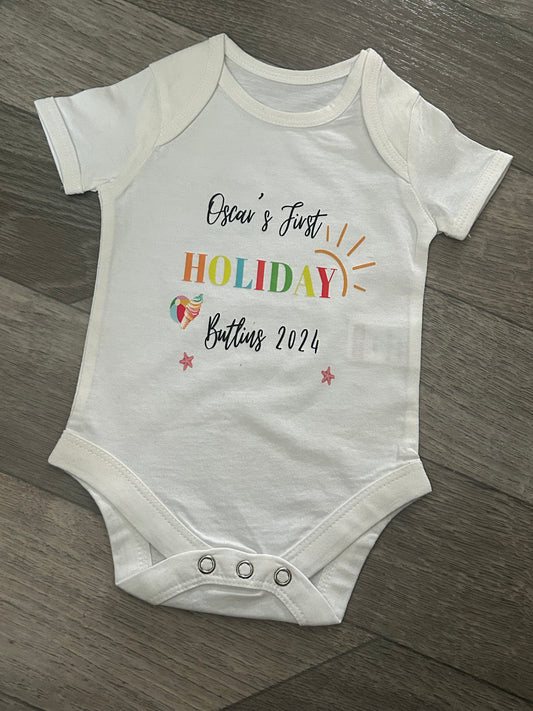 First holiday baby vest